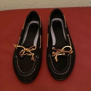 Sperry Black Audrey Boat Shoe Sz 9